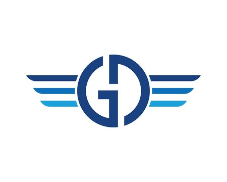 gd,dg letter wings  logo icon illustration vector designのイラスト素材