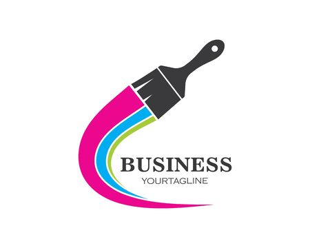 color paint brush logo icon vector illustration designのイラスト素材