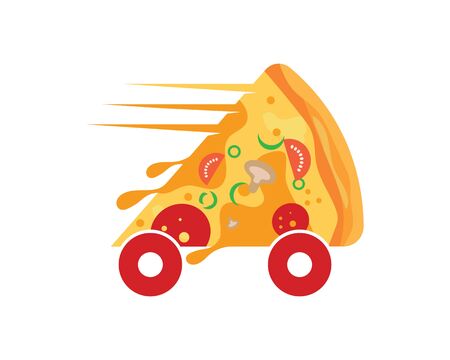 fast delivery pizza icon logo illustration vector designのイラスト素材