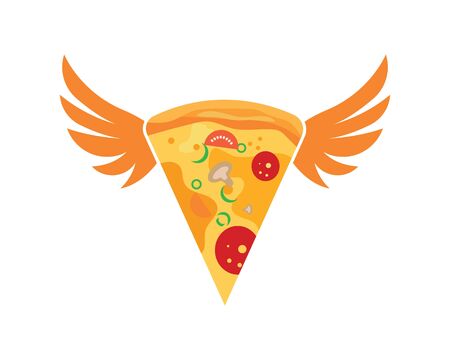 pizza icon logo illustration vector designのイラスト素材