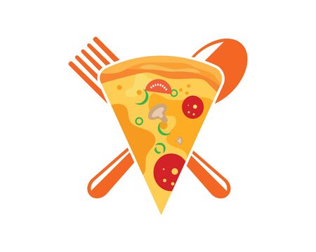pizza icon logo illustration vector designのイラスト素材