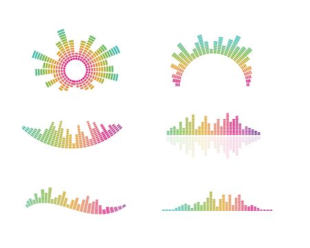 equaizer and sound effect ilustration logo vector icon template