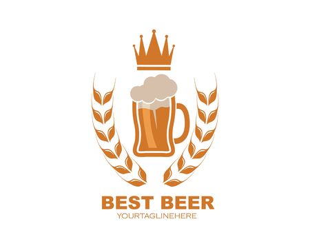 beer logo icon vector illustration design templateのイラスト素材