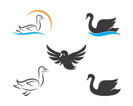 Swan logo Template vector illustration designのイラスト素材