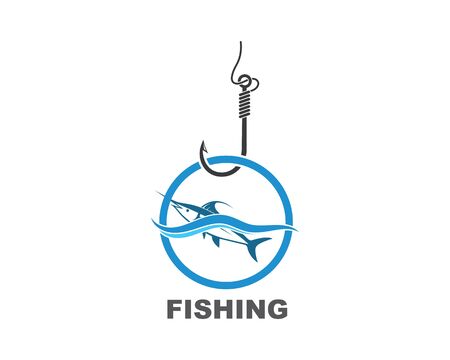 fishing logo icon badge vector illustration designのイラスト素材