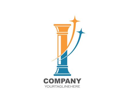 pillar Logo vector Template illustration designのイラスト素材