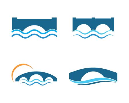 bridge Logo Template vector icon illustration designのイラスト素材