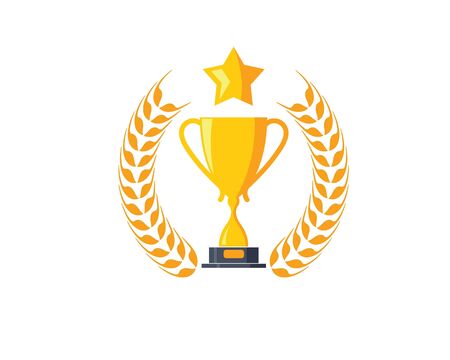 Trophy illustration vector logo icon of winner illustration designのイラスト素材