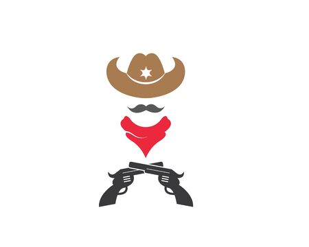cowboy hat logo icon illustration vector design templateのイラスト素材