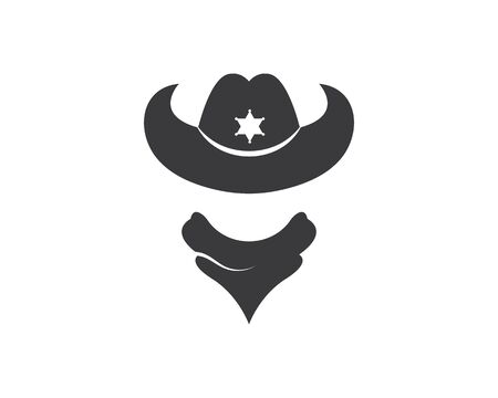 cowboy hat logo icon illustration vector design templateのイラスト素材