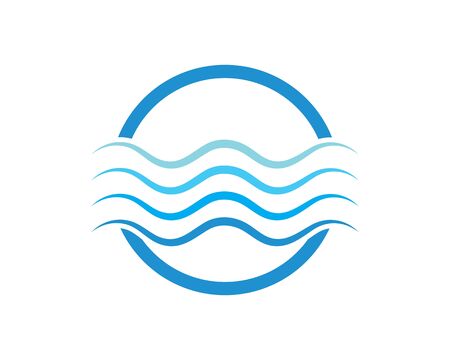 Water Wave symbol and icon Logo Template vectorのイラスト素材