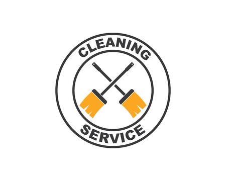 broom illustration vector template,symbol of cleanerのイラスト素材
