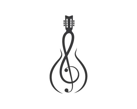 note guitar icon logo vector illustration design templateのイラスト素材