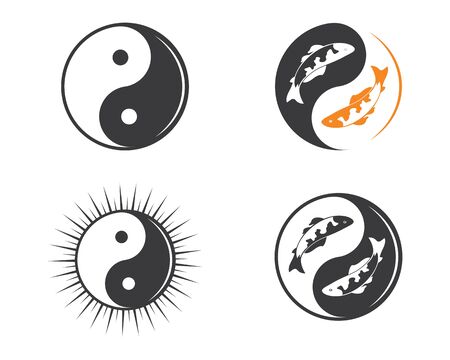 yin yang vector icon illustration design templateのイラスト素材
