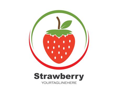 strawberry icon logo vector illustration designのイラスト素材