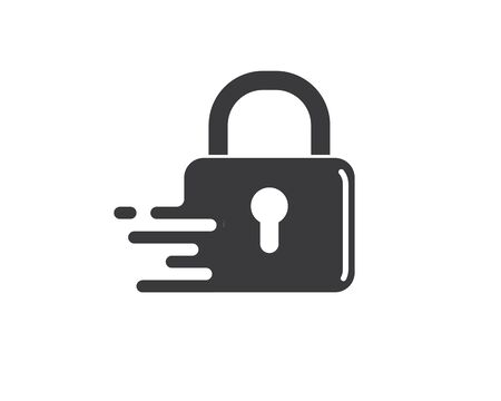 lock icon logo vector template illustrationのイラスト素材