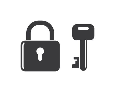 lock icon logo vector template illustrationのイラスト素材