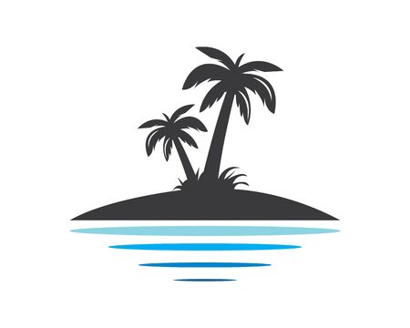 Palm tree icon of summer and travel logo vector illustration designのイラスト素材