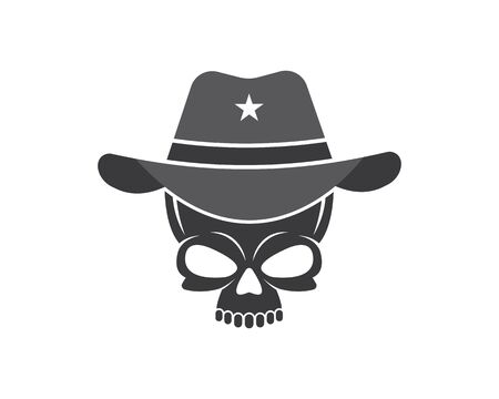 skull bone logo vector illustration designのイラスト素材
