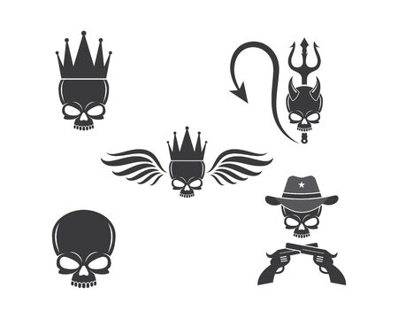 skull bone logo vector illustration designのイラスト素材