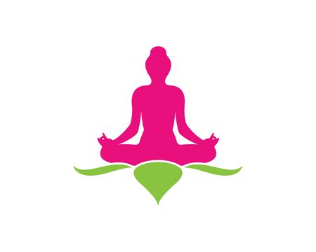 Meditation logo template vector icon designのイラスト素材