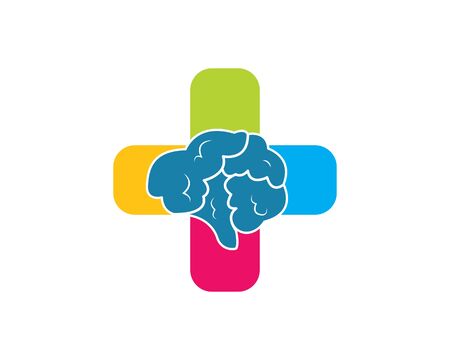Brain illustration vector icon Logo of idea,think design templateのイラスト素材