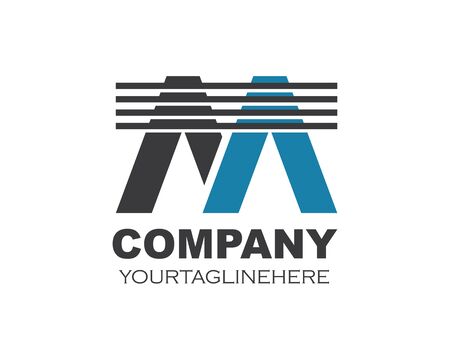 M letter logo icon illustration vector designのイラスト素材