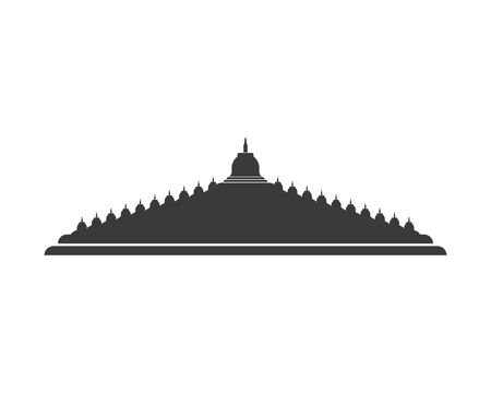 borobudur is indonesian temple one of the words miracles vector illustration designのイラスト素材