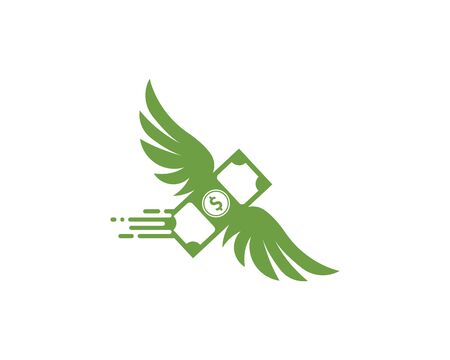 money wings  logo icon vector illustration designのイラスト素材