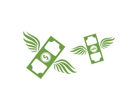 money wings  logo icon vector illustration designのイラスト素材