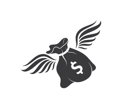 money wings  logo icon vector illustration designのイラスト素材