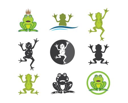 Frog Logo Template vector illustration designのイラスト素材
