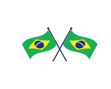 brazil flag vector illustration icon designのイラスト素材