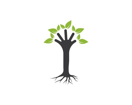 hand  tree logo template vector illustration designのイラスト素材
