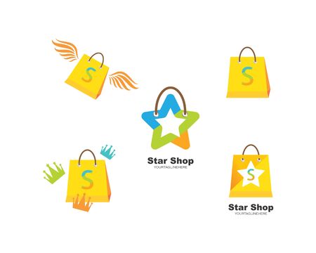 shopping bag icon vector illustration design templateのイラスト素材