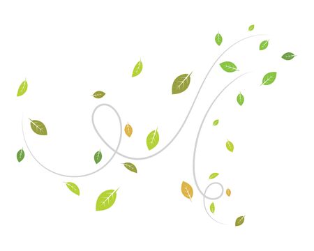 fallen leaves and bowing  wind vector illustration design templateのイラスト素材