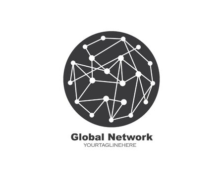 global network logo icon vector illustration design templateのイラスト素材