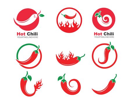 Chili logo icon vector illustration design templateのイラスト素材