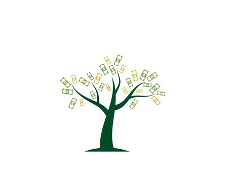 money tree logo icon vector illustration designのイラスト素材