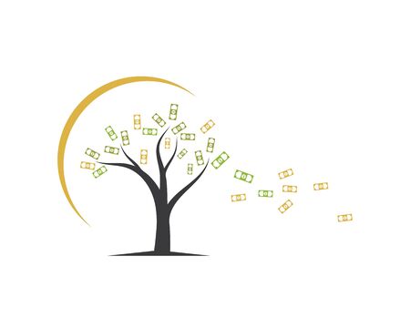 money tree logo icon vector illustration designのイラスト素材