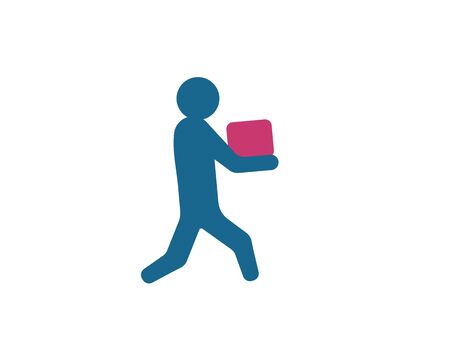 postman delivery box vector icon illustration designのイラスト素材