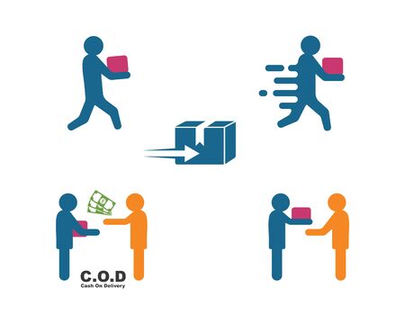postman delivery box vector icon illustration designのイラスト素材