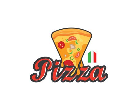 pizza icon logo illustration vector designのイラスト素材
