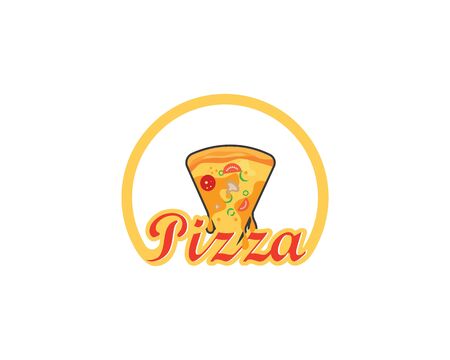 pizza icon logo illustration vector designのイラスト素材