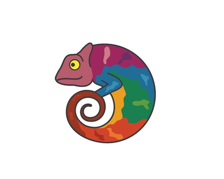 chameleon vector icon logo illustration design templateのイラスト素材