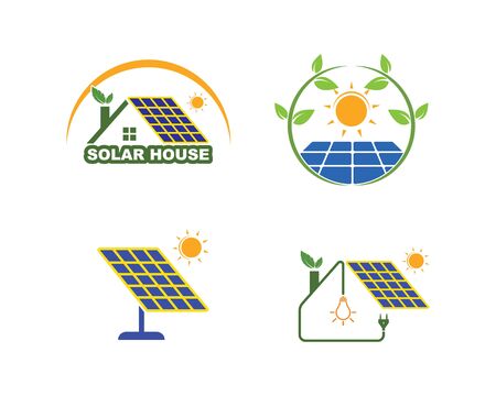 solar panel logo vector icon of natural energy designのイラスト素材