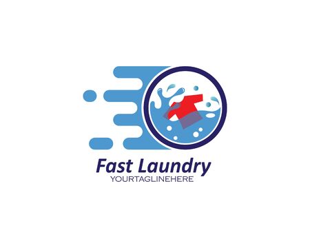 fast Laundry logo vector icon illustration design templateのイラスト素材