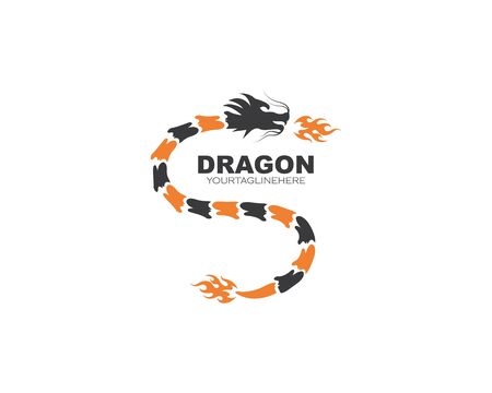 Dragon logo icon template vector illustrationのイラスト素材