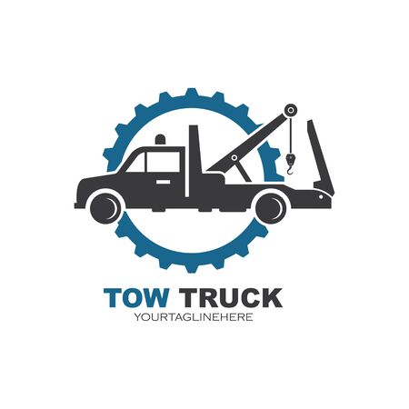 tow truck vector icon logo design templateのイラスト素材