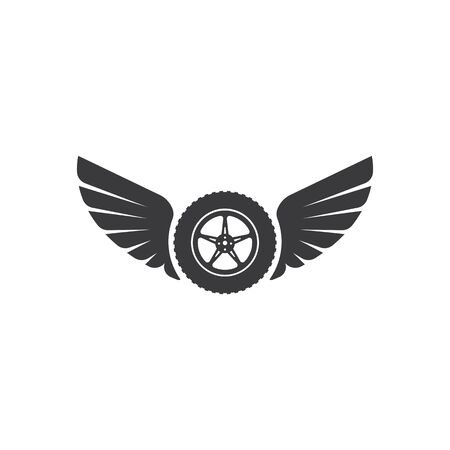 tire wings  icon logo illustration vector template designのイラスト素材